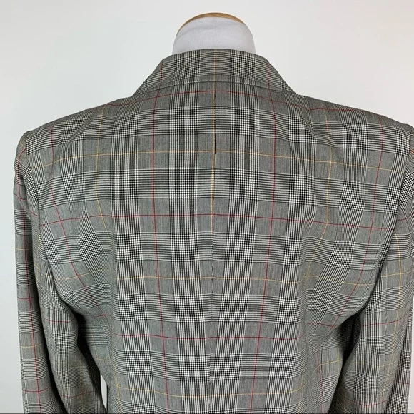 Vintage Jones Wear Plaid Double Breasted Blazer Sz 8 - Picture 12 of 14